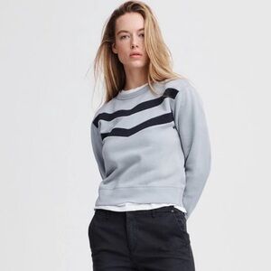 rag & bone Light Gray Sweater with Black Stripes